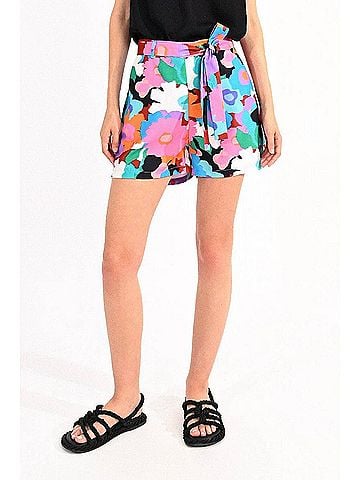 Molly Bracken Floral Belted Shorts in Multi Floyd (view 2)