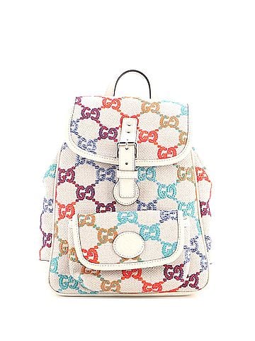 Gucci Children's Pocket Flap Backpack Multicolor GG Linen (view 1)