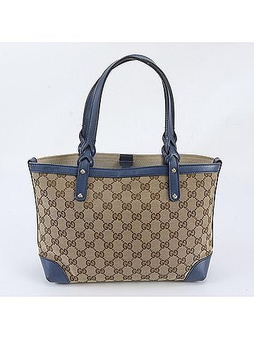 Gucci Gucci GG Canvas Leather Tote Bag Shoulder Handbag Brown Women's (view 1)