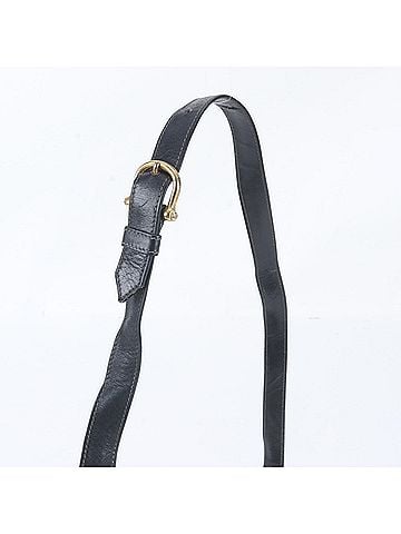 Céline Celine Sulky Canvas Carriage Hardware Leather Shoulder Bag, Navy Blue, Women's (view 2)