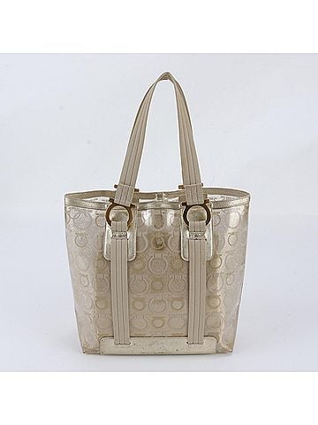 Salvatore Ferragamo Salvatore Ferragamo Gancini Leather Tote Bag Shoulder Handbag for Women (view 1)