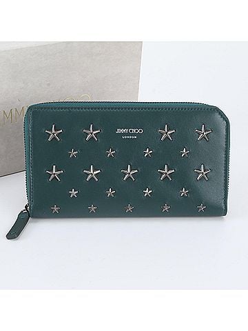 Jimmy Choo Jimmy Choo Star Studded Leather Long Wallet, Round Zipper, for Men and Women (view 1)