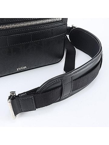 Christian Dior Christian Dior Oblique Galaxy Leather Shoulder Bag, Black, Men's (view 2)