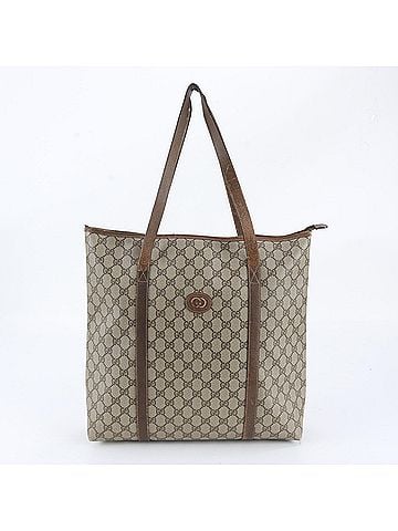Gucci Gucci GG Supreme 156 02 110 Leather Tote Bag Shoulder Brown Men's Women's (view 1)