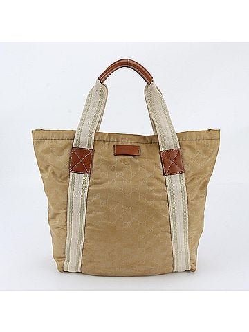 Gucci Gucci GG Nylon 189669 Leather Tote Bag Shoulder Handbag Brand Women's (view 1)