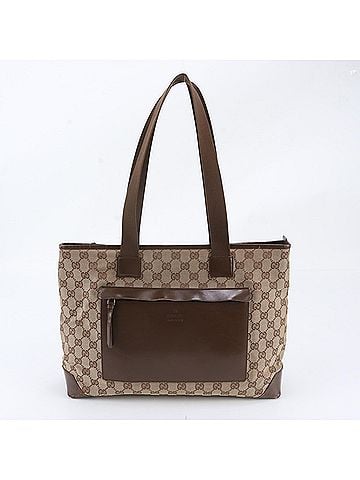 Gucci Gucci GG Canvas 019 0426 Leather Tote Bag Shoulder Handbag Brown Women's (view 1)