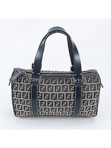 Fendi Fendi Zucchino Mini Boston Bag 16327 Leather Handbag Tote Navy Blue Women's (view 1)