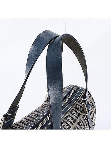 Fendi Fendi Zucchino Mini Boston Bag 16327 Leather Handbag Tote Navy Blue Women's (view 2)