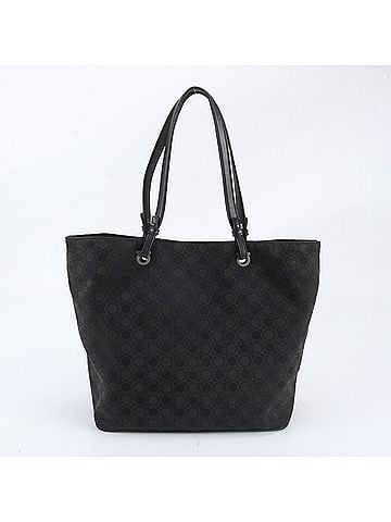 Salvatore Ferragamo Salvatore Ferragamo Gancini Leather Tote Bag Shoulder Handbag Black Women's (view 1)