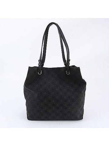 Salvatore Ferragamo Salvatore Ferragamo Gancini Leather Tote Bag Shoulder Handbag Black Women's (view 2)