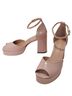 Maje 100% Leather Solid Pink Heels Size 10 1/2 - photo 1