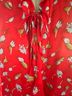 J.Crew 100% Viscose Floral Red Long Sleeve Blouse Size 18 - photo 8
