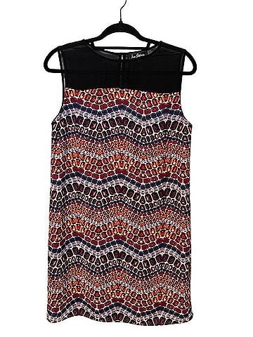 Sam Edelman Black-Yoke Chevron Mosaic Shift Dress Cocktail Dress (view 1)