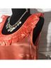 J.Crew 100% Silk Orange Sleeveless Blouse Size 6 - photo 5