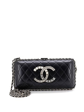 Chanel CC Chain Around Minaudiere Crystal and Pearl Embellished Quilted Lambskin (view 1)