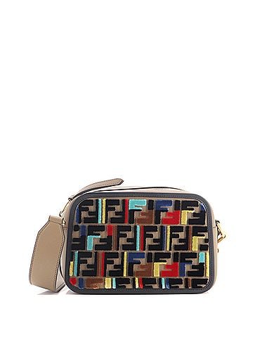 Fendi F is Fendi Camera Bag Leather and Zucca Velvet Small (view 1)
