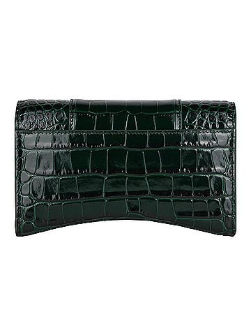 Balenciaga Balenciaga Hourglass Embossed Croco Wallet On Chain (view 2)