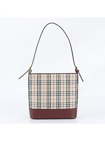 Burberry Burberry Nova Check Leather Canvas Shoulder Bag Handbag for Women (view 1)