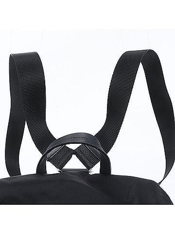 Prada Prada Tessuto Nylon Triangle Logo Leather Backpack, Black, Women's (view 2)