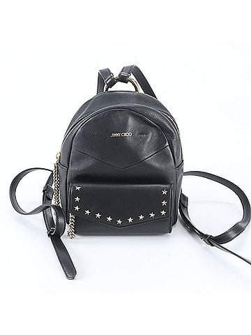 Jimmy Choo Jimmy Choo Star Studded Leather Backpack Shoulder Bag, Black, Women's (view 1)
