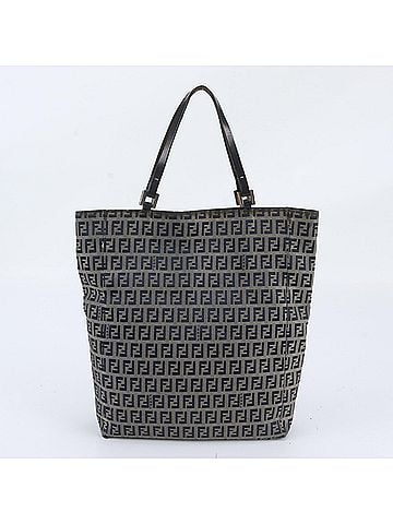 Fendi Fendi Zucchino Leather Canvas Tote Bag Shoulder Handbag for Women (view 1)