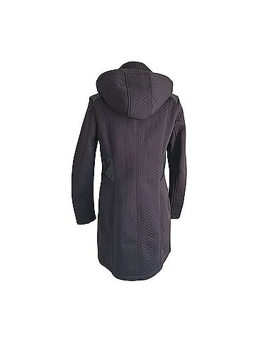 BCBGeneration Longline Black Quilted Mockneck Coat (view 2)