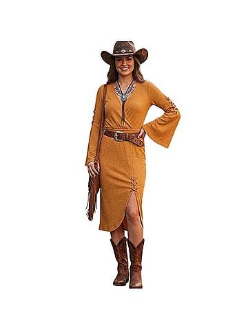 Rock & Roll Cowgirl Knit Midi Dress Casual Dress (view 1)
