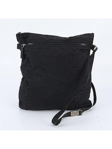 Fendi Fendi Zucca 26715 Leather Nylon Shoulder Bag Handbag Tote Black Women's (view 1)