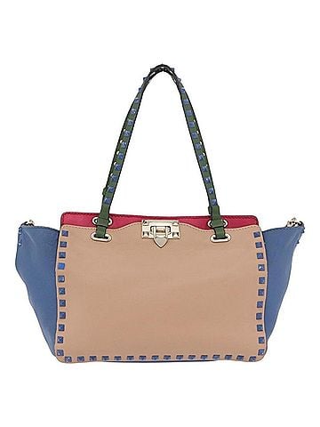 Valentino Garavani Rockstud Frame Handle Calf Hair Multicolour Leather Handbag (view 1)