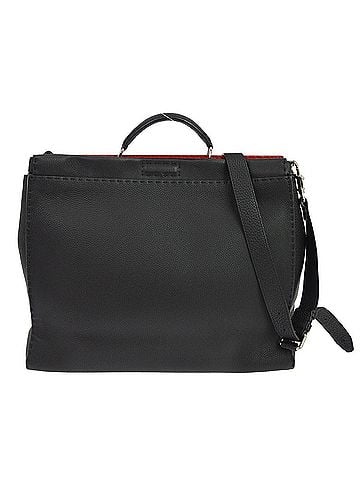 Fendi Selleria Peekaboo Fit Leather Black Leather Handbag (view 1)