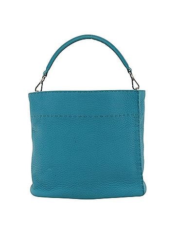 Fendi Selleria Anna Bucket Leather Blue Leather Handbag (view 1)