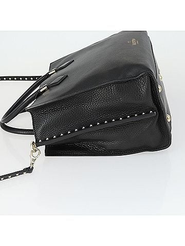 Valentino Garavani Rockstud Open Leather Black Leather Tote Bag Bag (view 2)