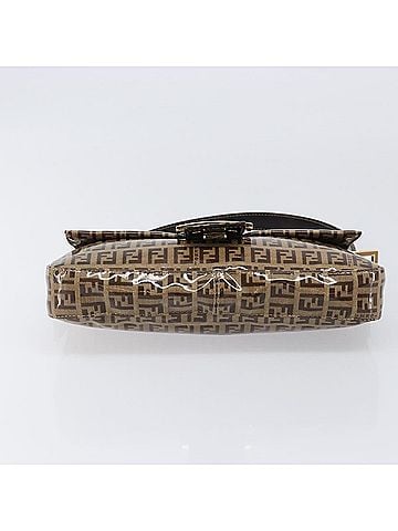 Fendi Mamma Baguette Zucca Patent Leather Beige Canvas Shoulder Bag Bag (view 2)