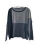 Eileen Fisher 100% Merino Color Block Gray Black Pullover Sweater Size L - photo 1