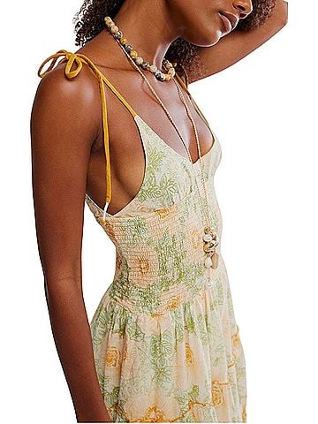 Free People Adriel Tie Strap Tiered Midi Dress Casual Dress (view 2)