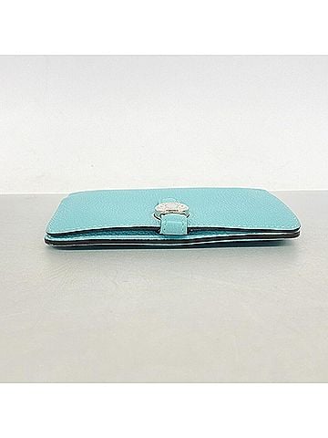 Hermès Hermes Dogon Compact Togo Leather Wallet/Coin Case, Blue Saint-Cyr, X Stamp, Women's (view 2)
