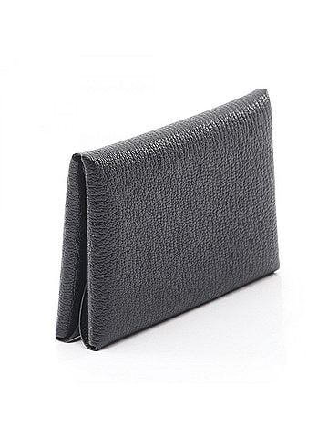 Hermès Hermes Calvi Duo Wallet/Coin Purse, Chevre Leather, Women's, Black (view 2)