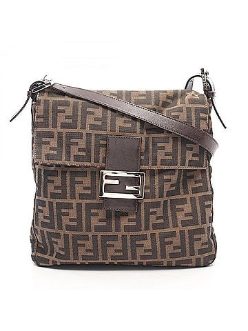 Fendi Fendi Zucca Shoulder Bag/Handbag, Canvas and Leather, Women's, Brown/Black, 26730 (view 1)