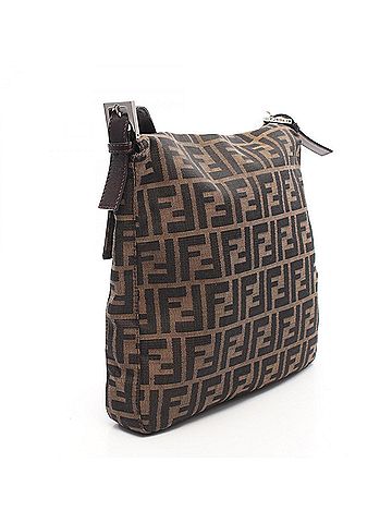 Fendi Fendi Zucca Shoulder Bag/Handbag, Canvas and Leather, Women's, Brown/Black, 26730 (view 2)