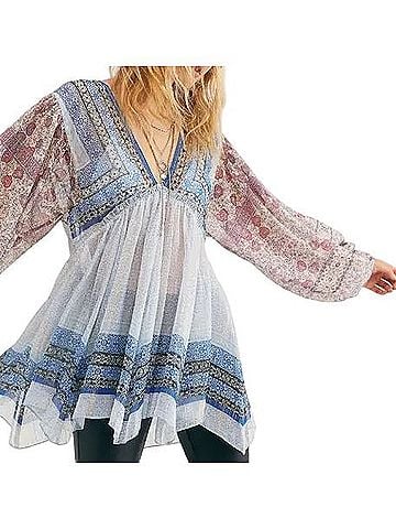 Free People Aliyah Printed Tunic Long Sleeve Blouse (view 1)