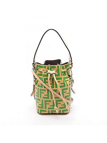 Fendi Fendi Mini Montresor 2-Way Handbag, Leather, Women's, Yellow/Green, 8BS010 (view 1)