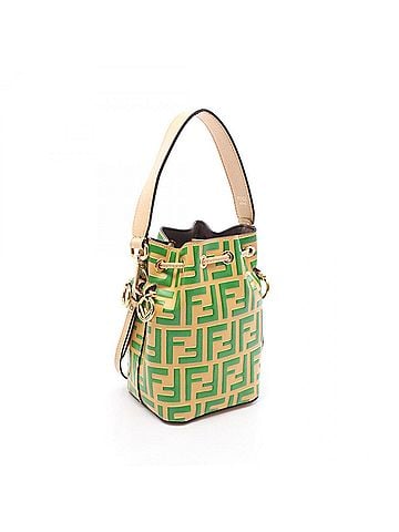 Fendi Fendi Mini Montresor 2-Way Handbag, Leather, Women's, Yellow/Green, 8BS010 (view 2)