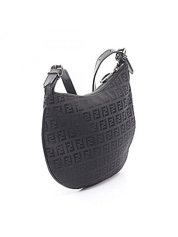 Fendi Fendi Zucchino Shoulder Bag/Handbag, Canvas and Leather, Women's, Black (8BR248) (view 2)