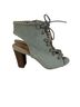 rue21 Denim Lace-Up Peep Toe Block Heel Heels - photo 1