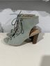 rue21 Denim Lace-Up Peep Toe Block Heel Heels - photo 3