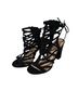 Charlotte Russe Black Strappy Lace-Up Block Heels Sandals - photo 1