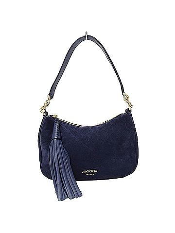 Jimmy Choo Jimmy Choo handbag for women, brand name, shoulder bag, one-shoulder, leather, navy blue, tassel, fringe, mini bag. (view 1)