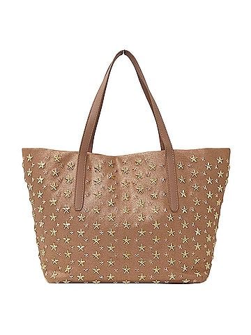 Jimmy Choo Jimmy Choo women's handbag, brand tote bag, canvas, pink gold studs, star design. (view 1)