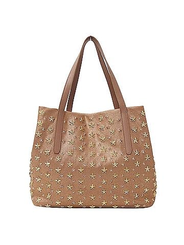 Jimmy Choo Jimmy Choo women's handbag, brand tote bag, canvas, pink gold studs, star design. (view 2)