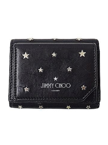 Jimmy Choo Jimmy Choo women's trifold wallet, Beer design, black leather, studs, star pattern, mini wallet. (view 1)